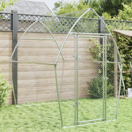vidaXL Jaula para gallinas acero galvanizado plateado 200x105x182 cm