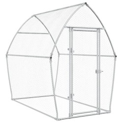 vidaXL Jaula para gallinas acero galvanizado plateado 200x105x182 cm
