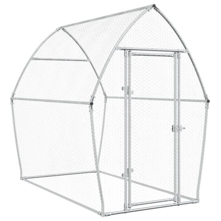 vidaXL Jaula para gallinas acero galvanizado plateado 200x105x182 cm