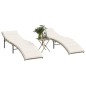 vidaXL Tumbonas con mesita 2 unidades ratán sintético beige vidaXL Tumbonas con mesita 2 unidades ratán sintético beige