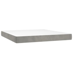 vidaXL Colchón de muelles ensacados terciopelo gris claro 160x200x20cm