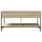 vidaXL Mesa de centro madera ingeniería metal roble Sonoma 100x50x50cm vidaXL Mesa de centro madera ingeniería metal roble Sonoma 100x50x50cm