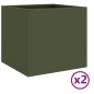 vidaXL Jardineras 2 uds acero laminado en frío verde oliva 32x30x29 cm vidaXL Jardineras 2 uds acero laminado en frío verde oliva 32x30x29 cm