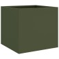 vidaXL Jardineras 2 uds acero laminado en frío verde oliva 32x30x29 cm vidaXL Jardineras 2 uds acero laminado en frío verde oliva 32x30x29 cm