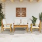 vidaXL Set de muebles de jardín 4 pzs y cojines madera maciza acacia vidaXL Set de muebles de jardín 4 pzs y cojines madera maciza acacia