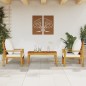 vidaXL Set de muebles para jardín 3 piezas con cojines madera acacia vidaXL Set de muebles para jardín 3 piezas con cojines madera acacia