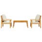 vidaXL Set de muebles para jardín 3 piezas con cojines madera acacia vidaXL Set de muebles para jardín 3 piezas con cojines madera acacia