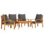 vidaXL Juego de muebles jardín 5 pzas con cojines madera maciza acacia vidaXL Juego de muebles jardín 5 pzas con cojines madera maciza acacia