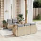 vidaXL Juego de sofás jardín con cojines 6 pzas ratán sintético beige vidaXL Juego de sofás jardín con cojines 6 pzas ratán sintético beige