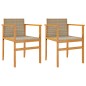 vidaXL Sillas de jardín con cojín 2 uds ratán PE beige y madera acacia vidaXL Sillas de jardín con cojín 2 uds ratán PE beige y madera acacia