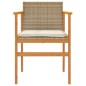 vidaXL Sillas de jardín con cojín 2 uds ratán PE beige y madera acacia vidaXL Sillas de jardín con cojín 2 uds ratán PE beige y madera acacia