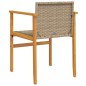 vidaXL Sillas de jardín con cojín 2 uds ratán PE beige y madera acacia vidaXL Sillas de jardín con cojín 2 uds ratán PE beige y madera acacia