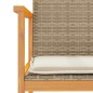 vidaXL Sillas de jardín con cojín 2 uds ratán PE beige y madera acacia vidaXL Sillas de jardín con cojín 2 uds ratán PE beige y madera acacia