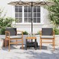 vidaXL Sillas de jardín con cojín 2 uds ratán PE negro y madera acacia