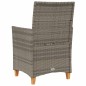 vidaXL Sillas de jardín y cojines 2 uds ratán PE gris y madera maciza vidaXL Sillas de jardín y cojines 2 uds ratán PE gris y madera maciza