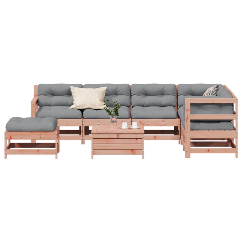vidaXL Juego de muebles jardín 8 pzas y cojines madera abeto Douglas vidaXL Juego de muebles jardín 8 pzas y cojines madera abeto Douglas