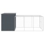 vidaXL Caseta perros con corral acero galvanizado gris 214x457x181 cm