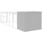 vidaXL Caseta perros corral acero galvanizado gris claro 214x661x181cm
