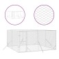 vidaXL Perrera de exterior acero galvanizado plateado 4x4x2 m