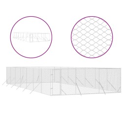 vidaXL Perrera de exterior acero galvanizado plateado 6x14x2 m