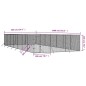 vidaXL Perrera de exterior acero galvanizado plateado 6x14x2 m