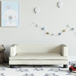 vidaXL Sofá para niños de terciopelo crema 80x45x30 cm