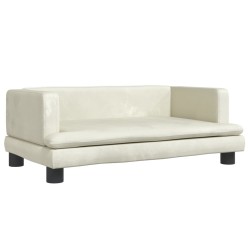 vidaXL Sofá para niños de terciopelo crema 80x45x30 cm