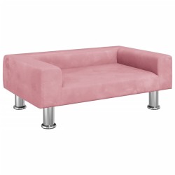vidaXL Sofá para niños de terciopelo rosa 70x45x26,5 cm
