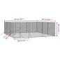 vidaXL Perrera de exterior acero galvanizado plateado 6x6x2 m