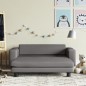 vidaXL Sofá para niños con reposapiés cuero sintético gris 100x50x30cm vidaXL Sofá para niños con reposapiés cuero sintético gris 100x50x30cm