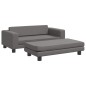 vidaXL Sofá para niños con reposapiés cuero sintético gris 100x50x30cm vidaXL Sofá para niños con reposapiés cuero sintético gris 100x50x30cm