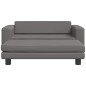 vidaXL Sofá para niños con reposapiés cuero sintético gris 100x50x30cm vidaXL Sofá para niños con reposapiés cuero sintético gris 100x50x30cm