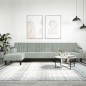 vidaXL Sofá cama en forma de L terciopelo gris claro 260x140x70 cm vidaXL Sofá cama en forma de L terciopelo gris claro 260x140x70 cm