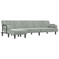 vidaXL Sofá cama en forma de L terciopelo gris claro 260x140x70 cm vidaXL Sofá cama en forma de L terciopelo gris claro 260x140x70 cm