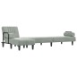 vidaXL Sofá cama en forma de L terciopelo gris claro 260x140x70 cm vidaXL Sofá cama en forma de L terciopelo gris claro 260x140x70 cm