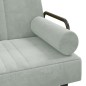 vidaXL Sofá cama en forma de L terciopelo gris claro 260x140x70 cm vidaXL Sofá cama en forma de L terciopelo gris claro 260x140x70 cm