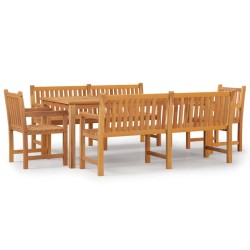 vidaXL Juego de comedor para jardín 5 piezas madera maciza de teca