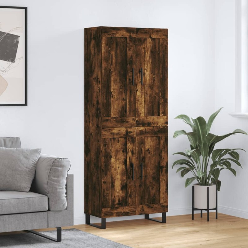 vidaXL Aparador alto madera contrachapada roble ahumado 69,5x34x180 cm vidaXL Aparador alto madera contrachapada roble ahumado 69,5x34x180 cm