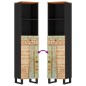 vidaXL Conjunto de muebles de baño 3 piezas madera maciza reciclada
