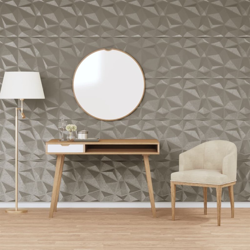vidaXL Paneles de pared 24 uds diamante gris hormigón 50x50cm XPS 6 m² vidaXL Paneles de pared 24 uds diamante gris hormigón 50x50cm XPS 6 m²