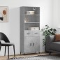 vidaXL Aparador alto madera contrachapada gris hormigón 69,5x34x180 cm vidaXL Aparador alto madera contrachapada gris hormigón 69,5x34x180 cm