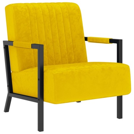 vidaXL Sillón de terciopelo amarillo mostaza
