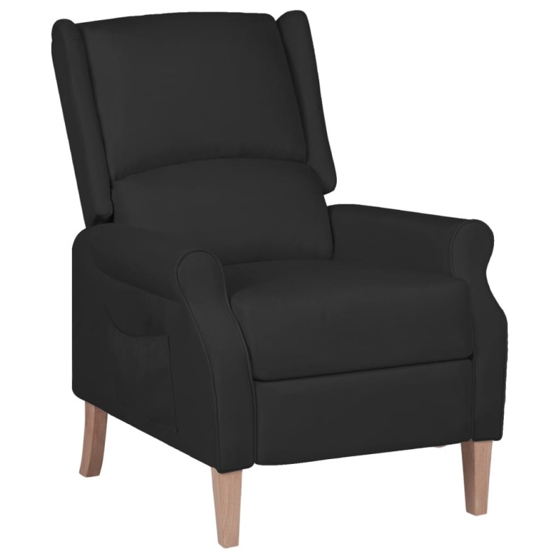 vidaXL Silla reclinable de tela negra