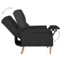 vidaXL Silla reclinable de tela negra