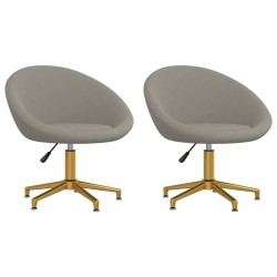 vidaXL Sillas de comedor 2 unidades terciopelo gris claro