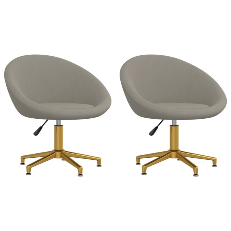 vidaXL Sillas de comedor 2 unidades terciopelo gris claro vidaXL Sillas de comedor 2 unidades terciopelo gris claro