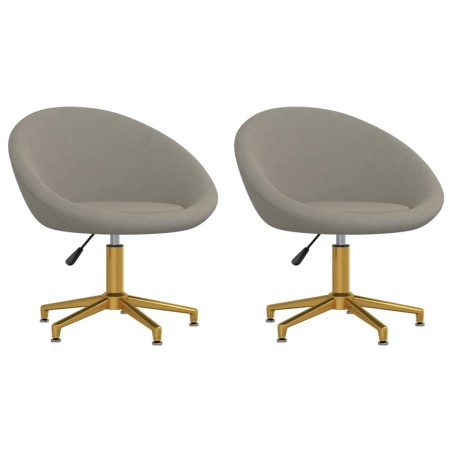 vidaXL Sillas de comedor 2 unidades terciopelo gris claro