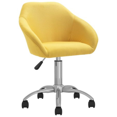 vidaXL Sillas de comedor giratorias 2 unidades tela amarillo
