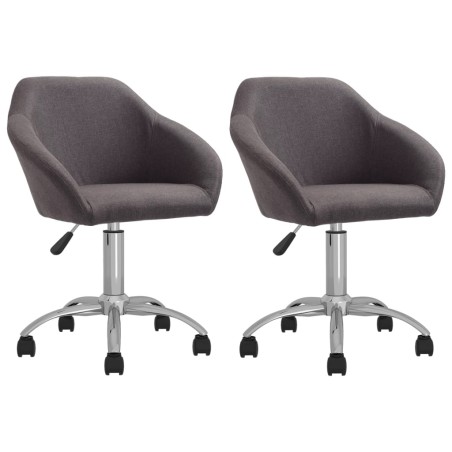 vidaXL Sillas de comedor giratorias 2 unidades tela gris taupe