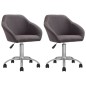 vidaXL Sillas de comedor giratorias 2 unidades tela gris taupe vidaXL Sillas de comedor giratorias 2 unidades tela gris taupe